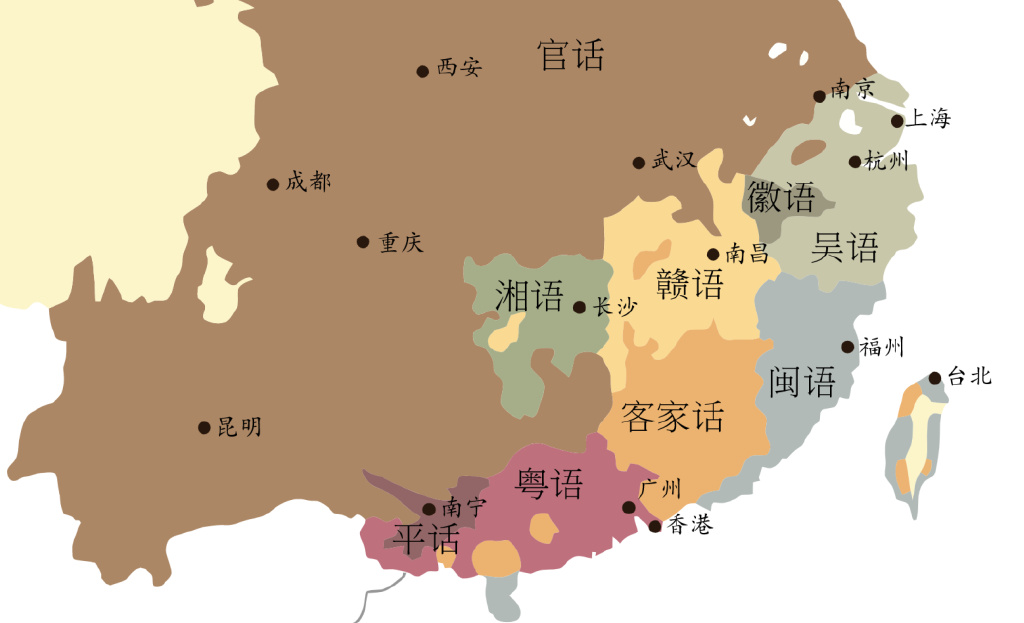 The map of Chinese dialects.