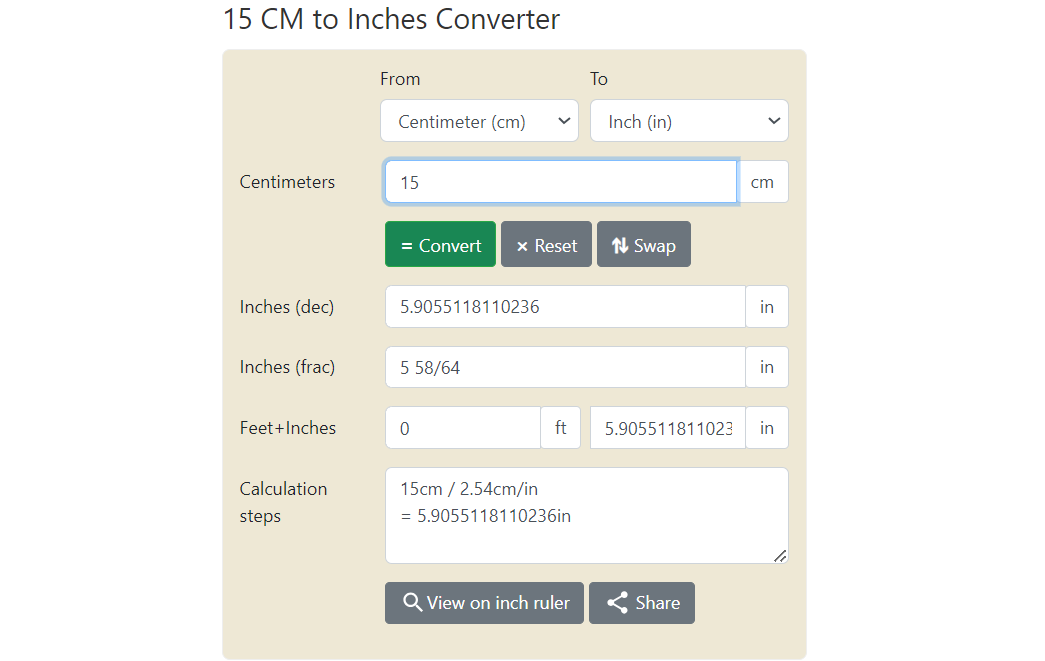15CM to Inches Conversion: How Many Inches are 15 CM? - WuKong Blog
