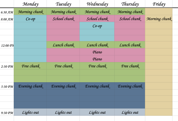 homeschool schedule