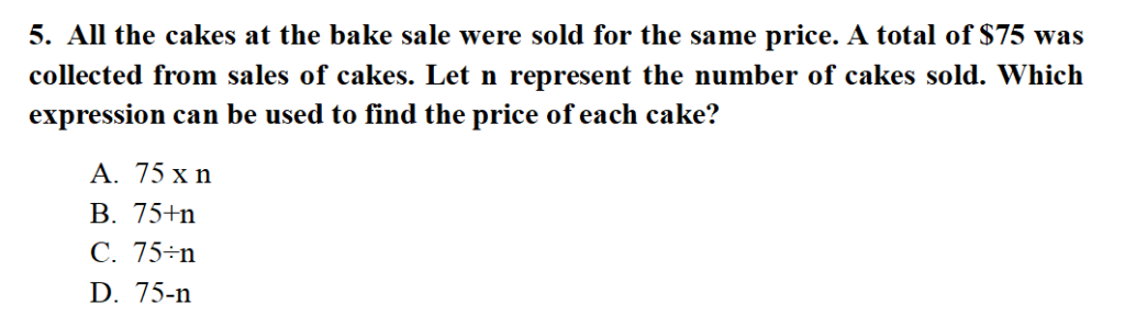 Question 5 - Algebraic Reasoning: