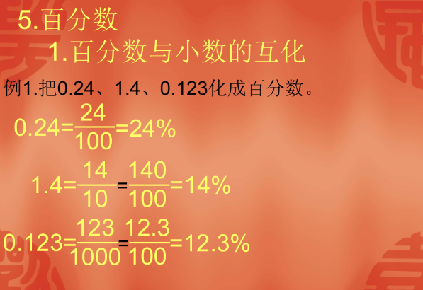 方法二:小数与百分数互化